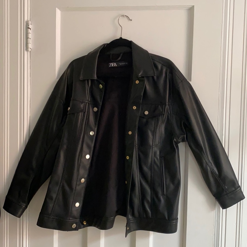 Zara faux-leather Jean jacket. Never worn.
